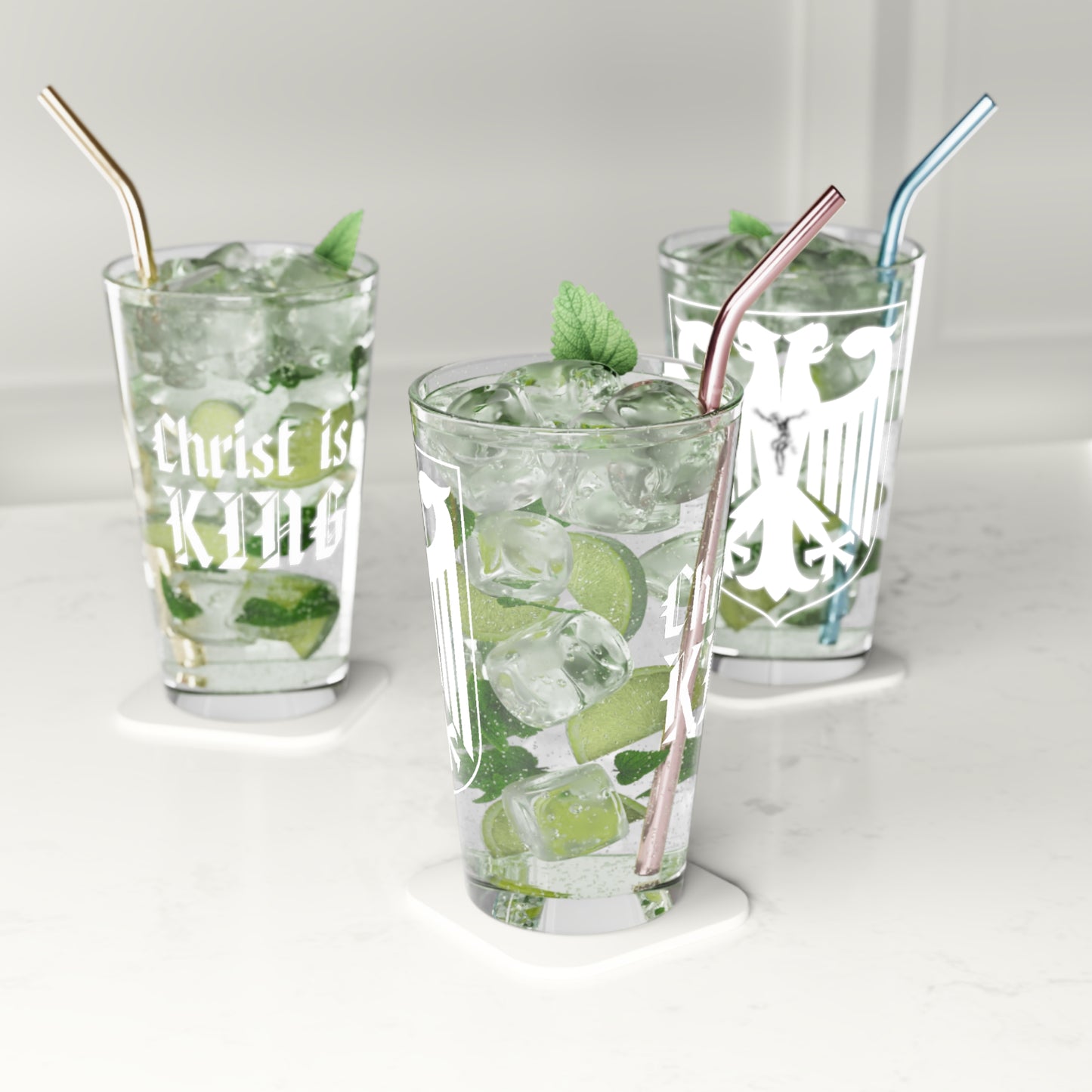 Christ Is King Pint Glass, 16oz