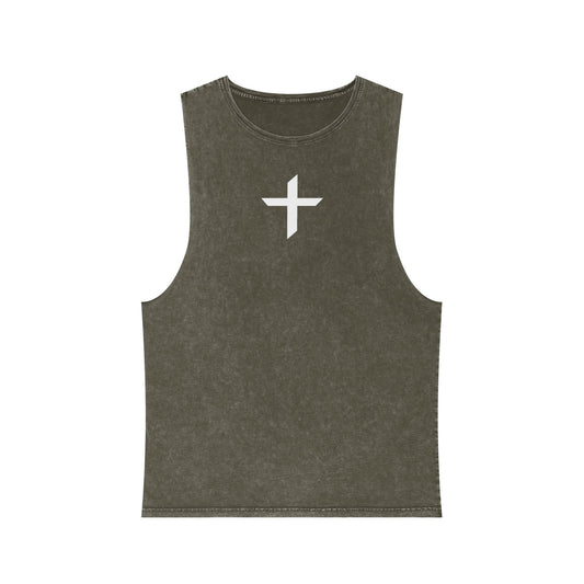 Cross/Chi-Rho Stonewash Tank Top