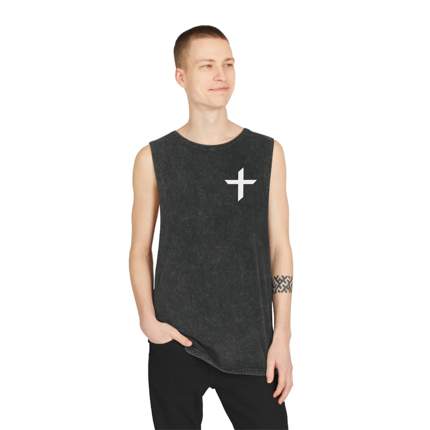 Cross/Chi-Rho Stonewash Tank Top