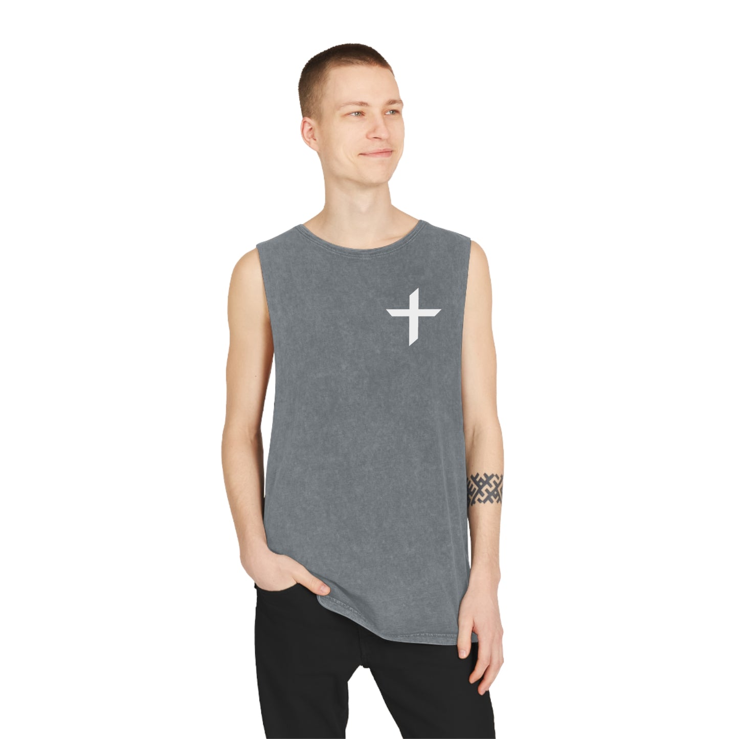 Cross/Chi-Rho Stonewash Tank Top