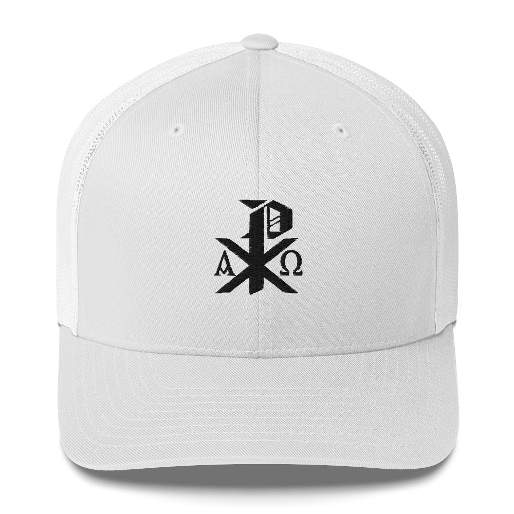 Chi-Rho Trucker Cap - White