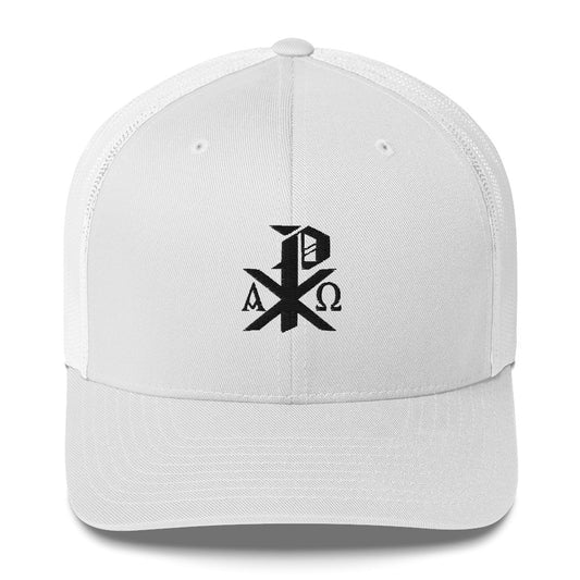 Chi-Rho Trucker Cap - White