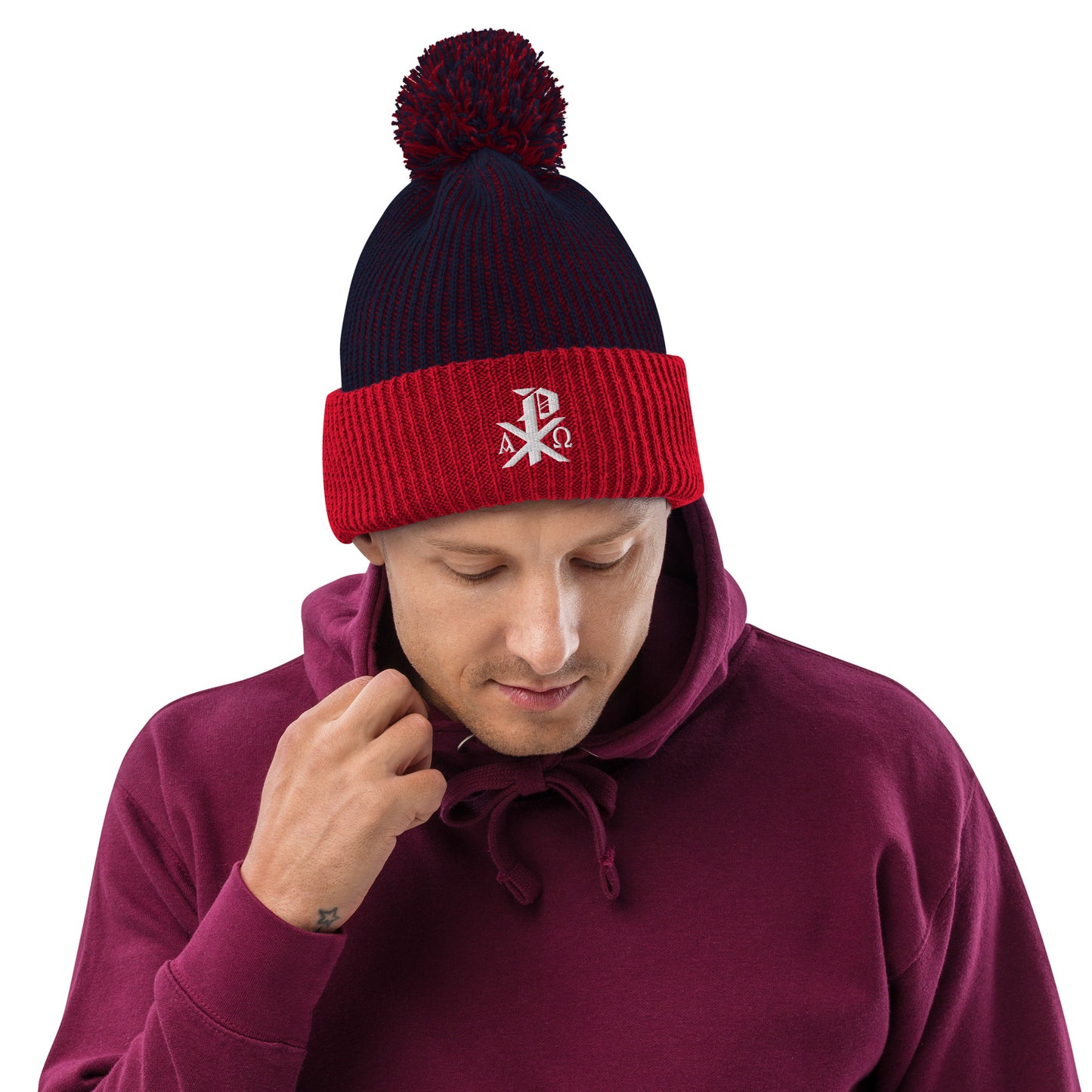 Chi-Rho Pom-Pom Beanie