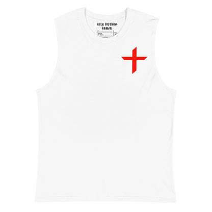 Crusaderbrah Tank Top (White/Red)