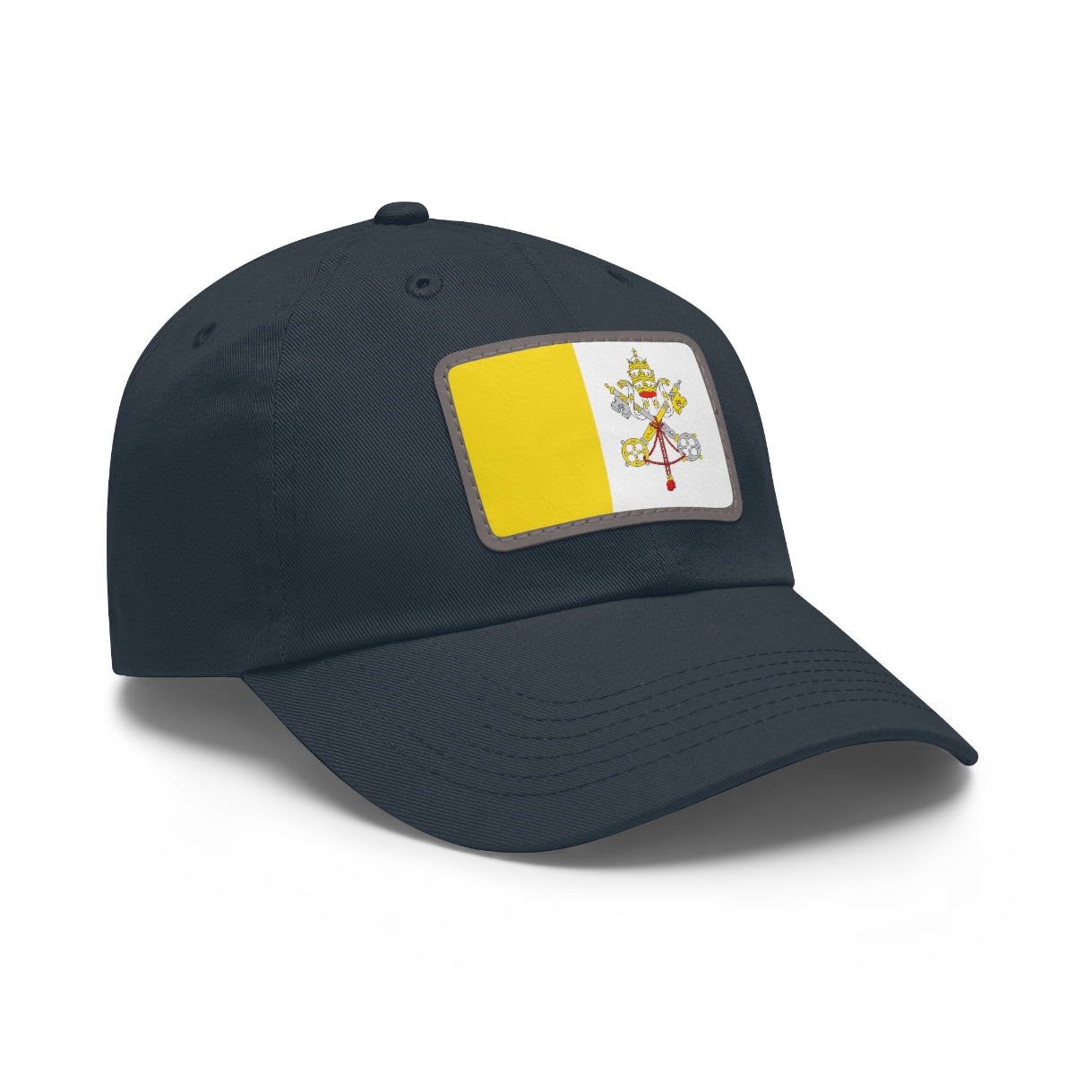 Vatican Flag Hat with Leather Patch