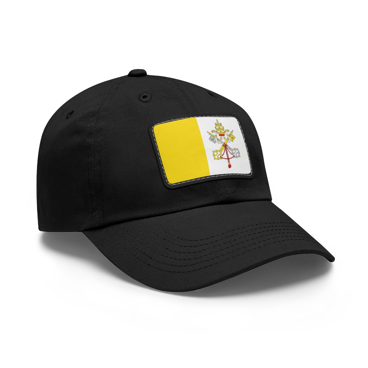 Vatican Flag Hat with Leather Patch