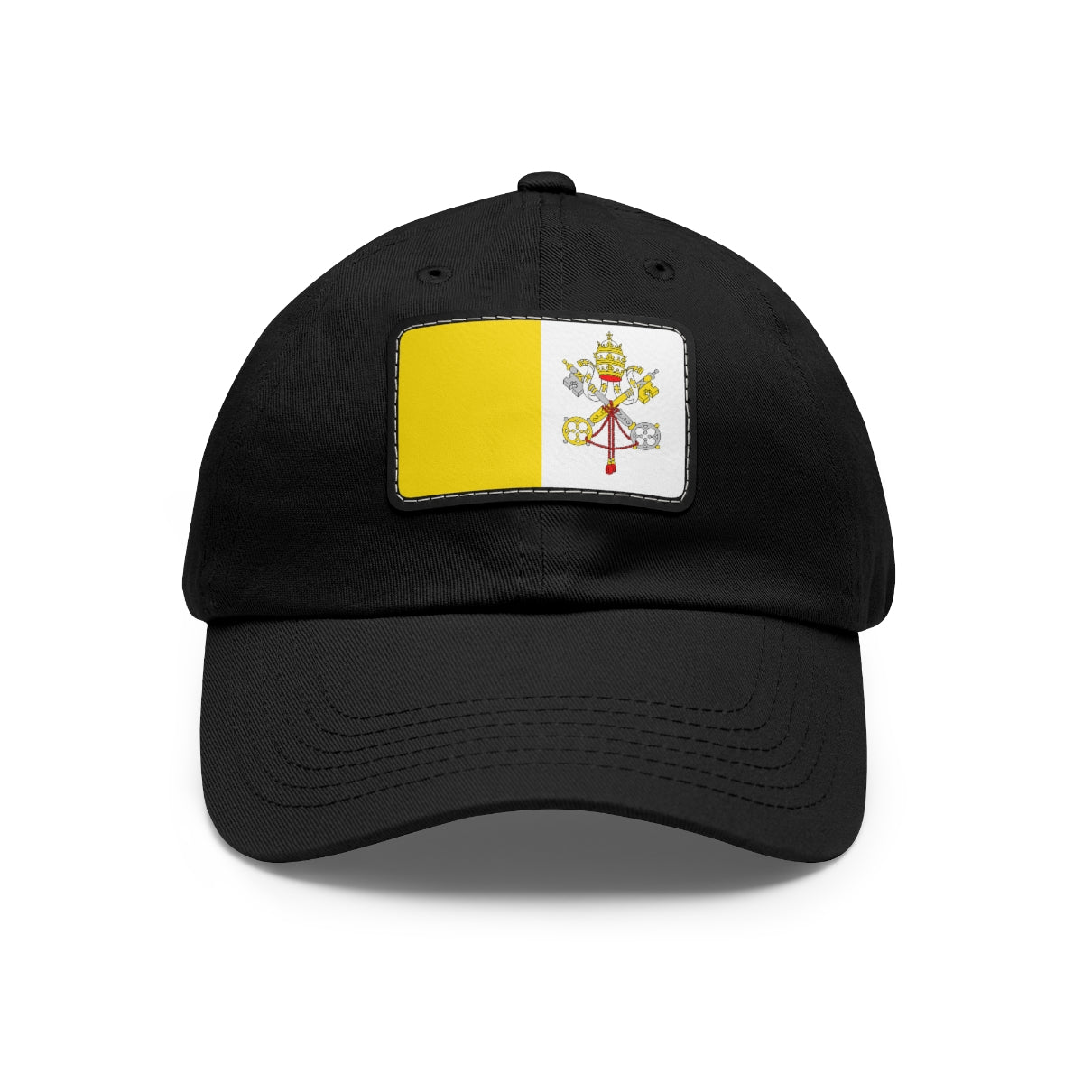 Vatican Flag Hat with Leather Patch