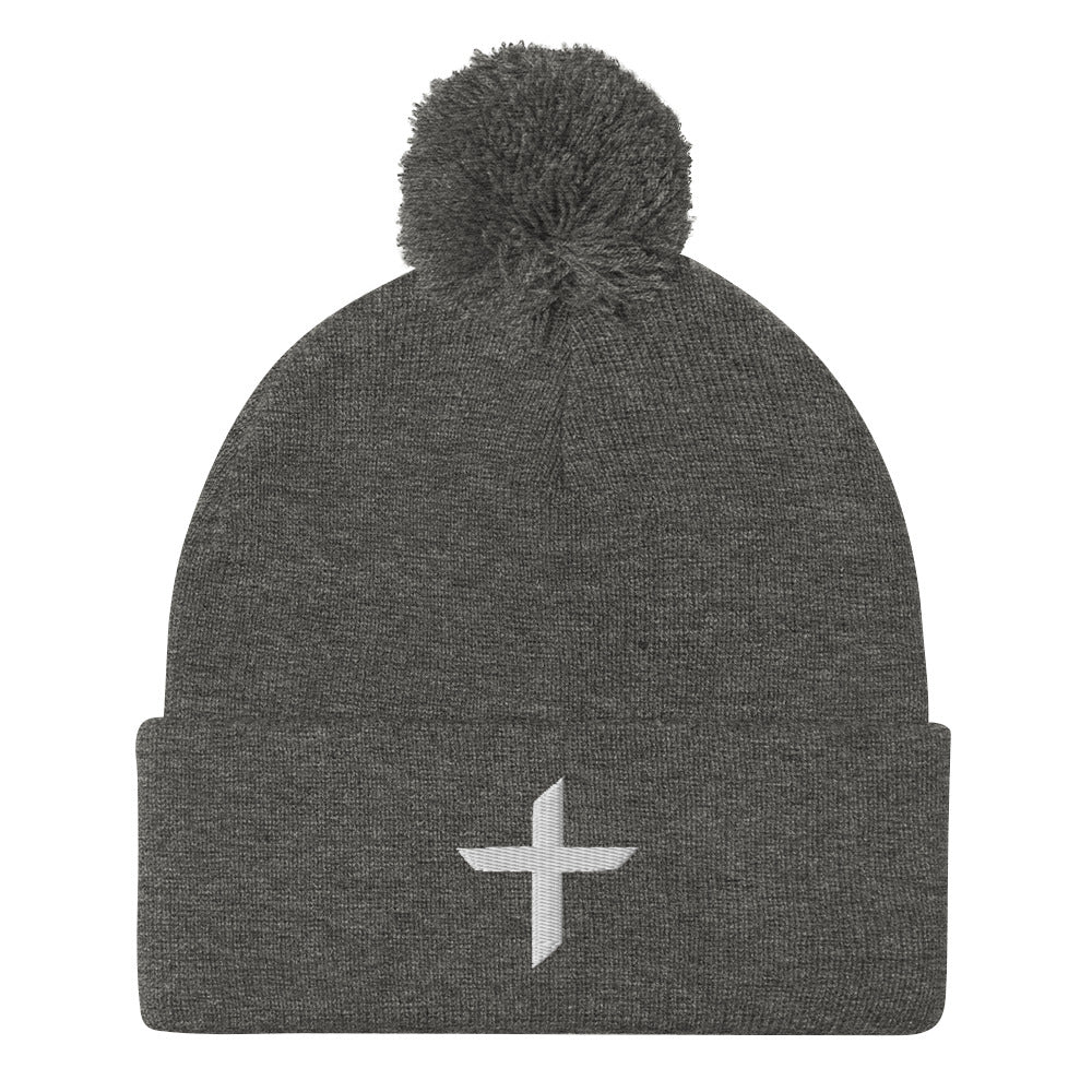 Cross Pom-Pom Beanie