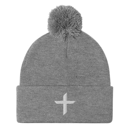 Cross Pom-Pom Beanie