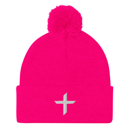 Cross Pom-Pom Beanie