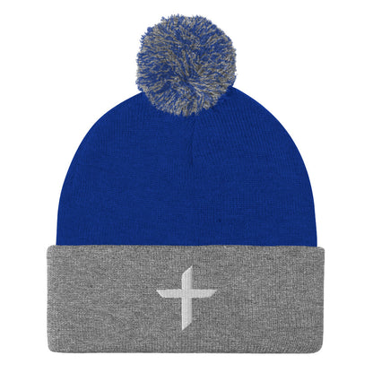 Cross Pom-Pom Beanie